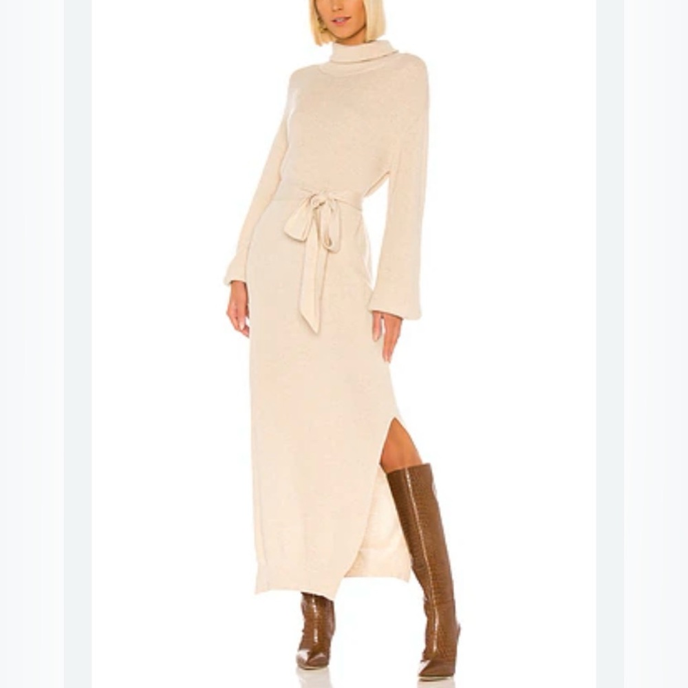 Nanushka Dress, color Neutral, Long Sleeve with Turtleneck, size M